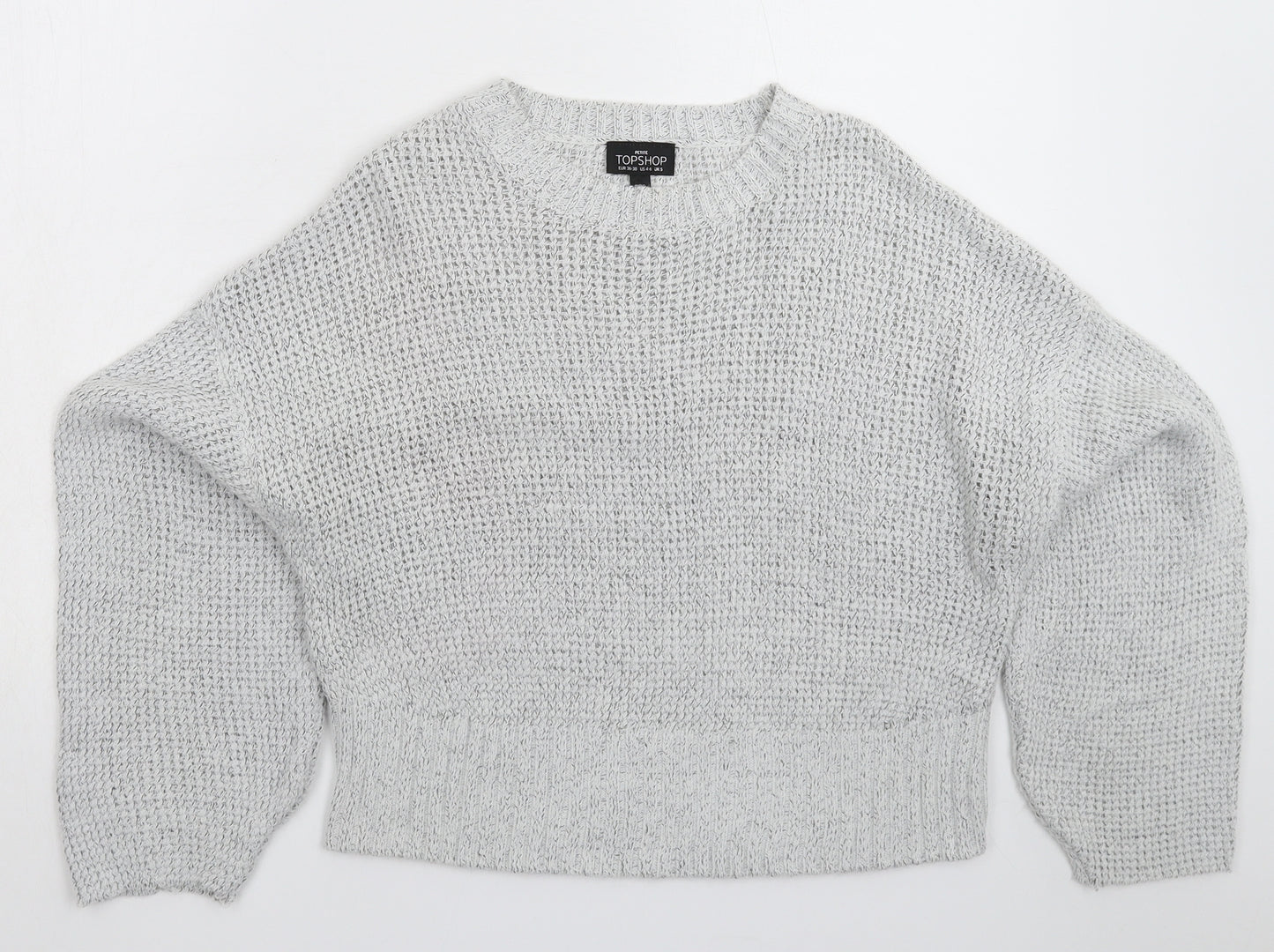 Topshop Womens Grey  Knit Pullover Jumper Size S