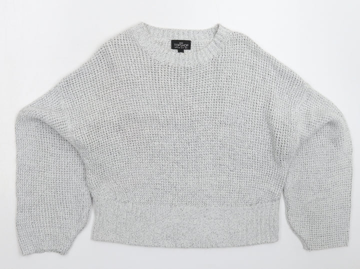 Topshop Womens Grey  Knit Pullover Jumper Size S
