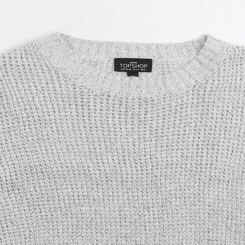 Topshop Womens Grey  Knit Pullover Jumper Size S