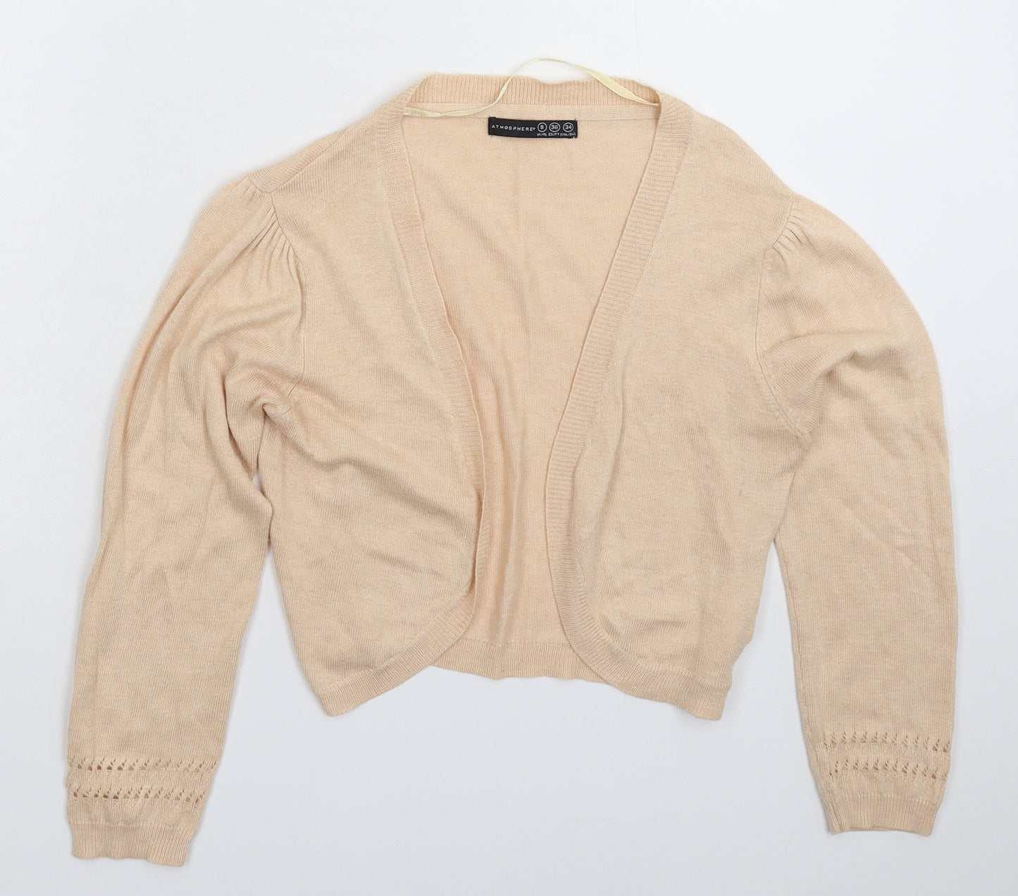 Atmosphere Womens Beige  Knit Cardigan Jumper Size 8