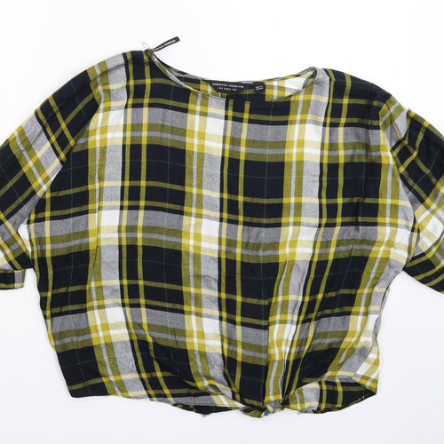 Dorothy Perkins Womens Multicoloured Check  Basic T-Shirt Size 6  - Oversized