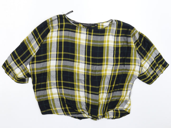 Dorothy Perkins Womens Multicoloured Check Basic T-Shirt Size 6 - Oversized