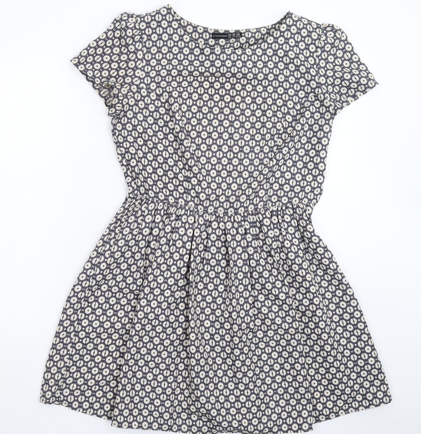 Atmosphere Womens Grey Geometric  Fit & Flare  Size 12