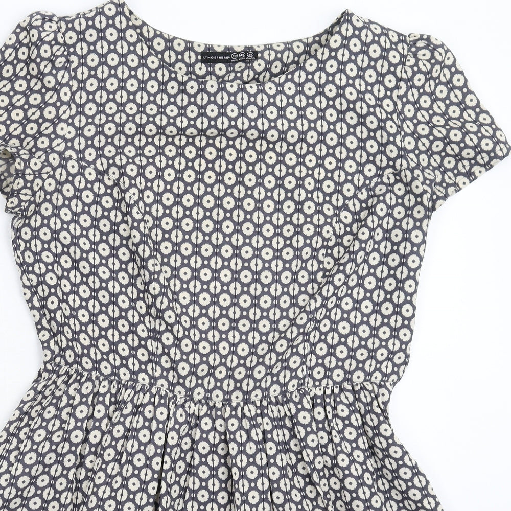 Atmosphere Womens Grey Geometric  Fit & Flare  Size 12