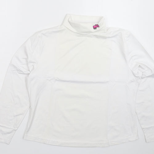 Moose Womens White  Rayon Pullover Sweatshirt Size XL