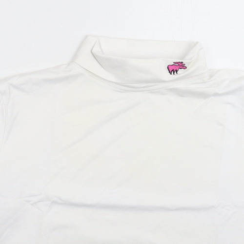 Moose Womens White  Rayon Pullover Sweatshirt Size XL