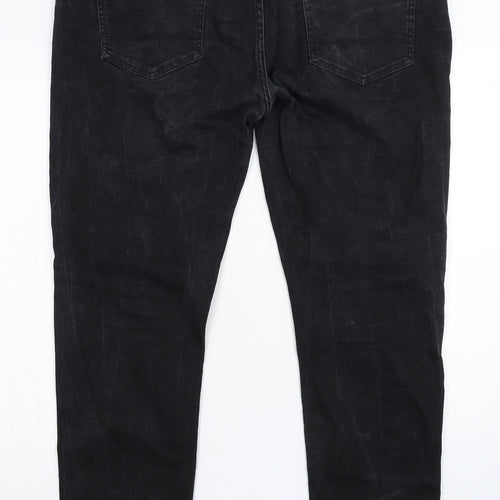 Denim & Co. Womens Black  Denim Tapered Jeans Size 38 L30 in