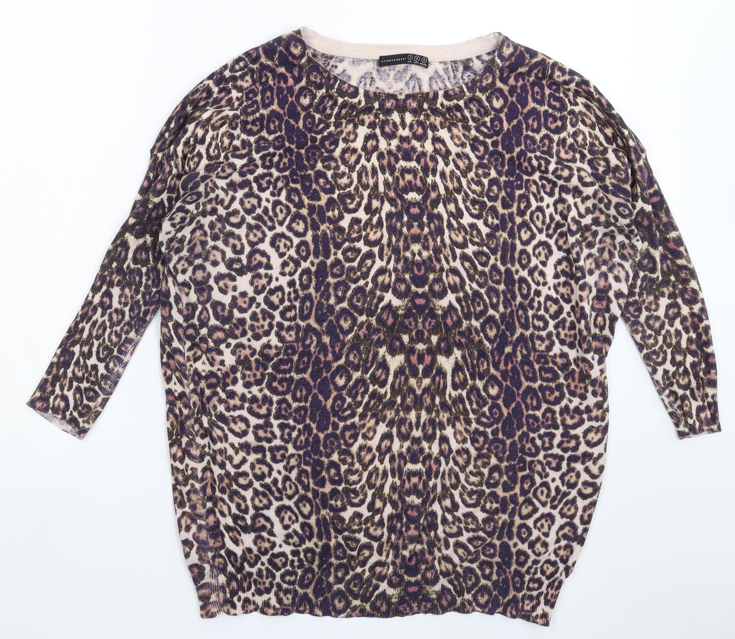 Atmosphere Womens Multicoloured Animal Print Knit Pullover Jumper Size S  - Oversized
