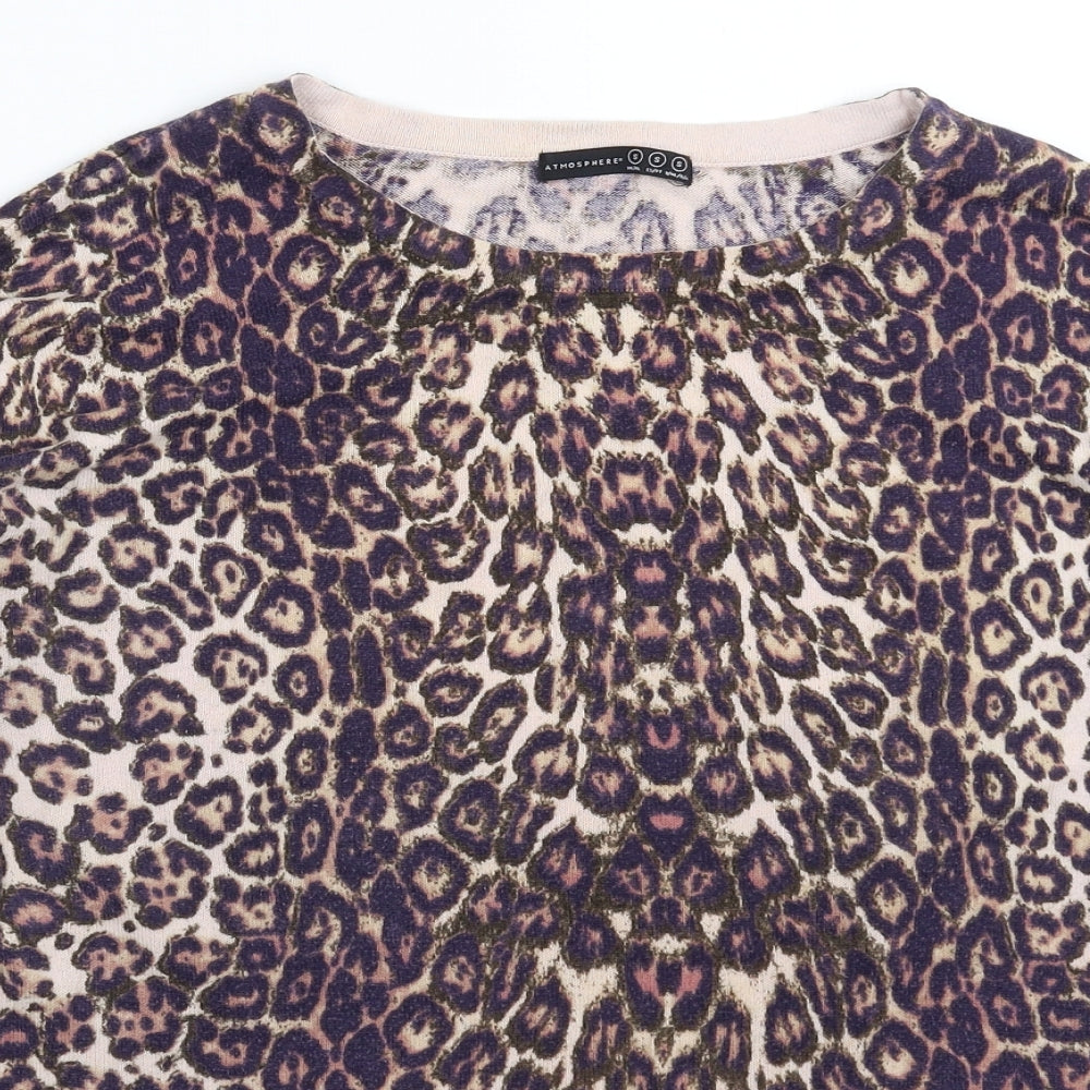 Atmosphere Womens Multicoloured Animal Print Knit Pullover Jumper Size S  - Oversized