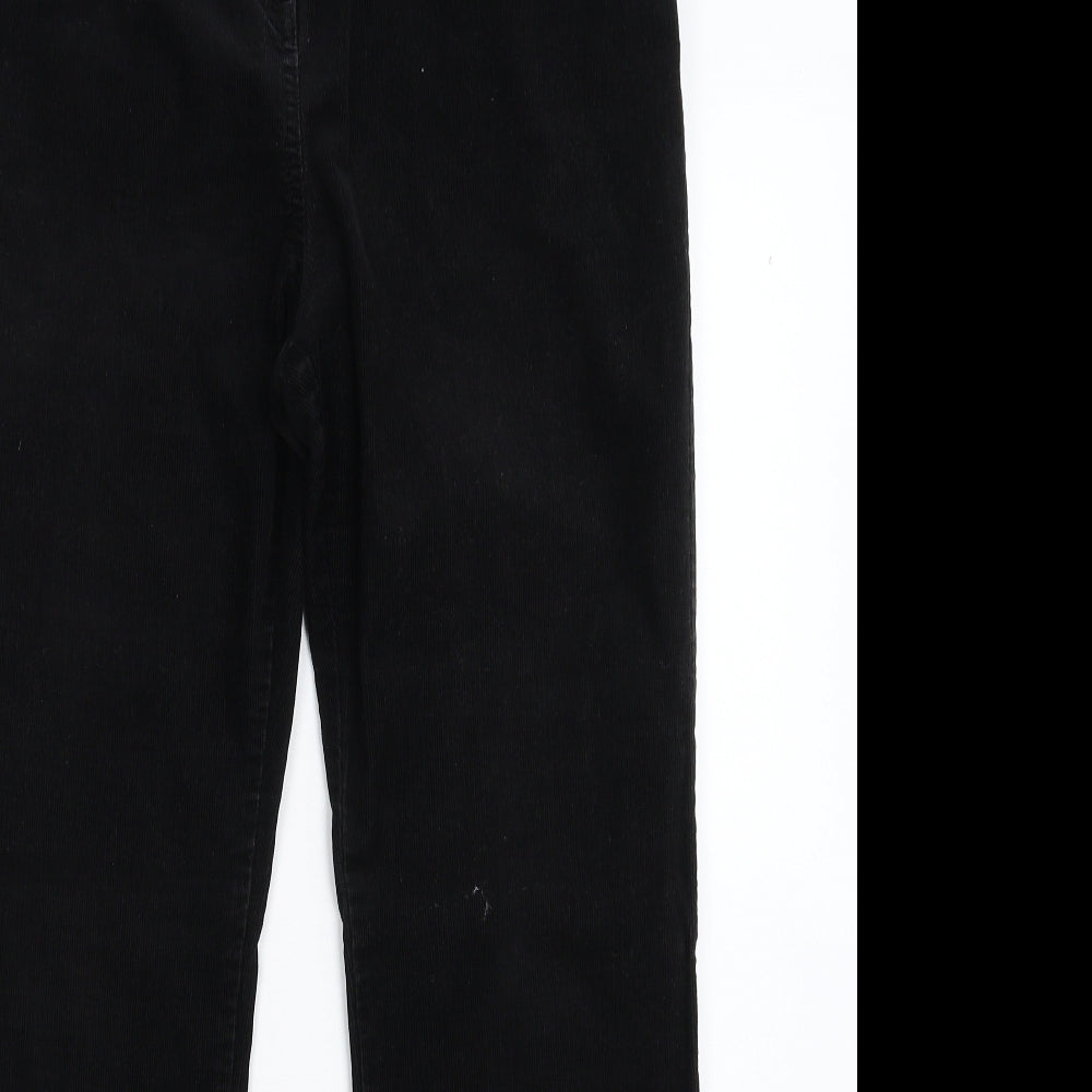 Marks and Spencer Womens Black  Corduroy Trousers  Size 14 L27 in