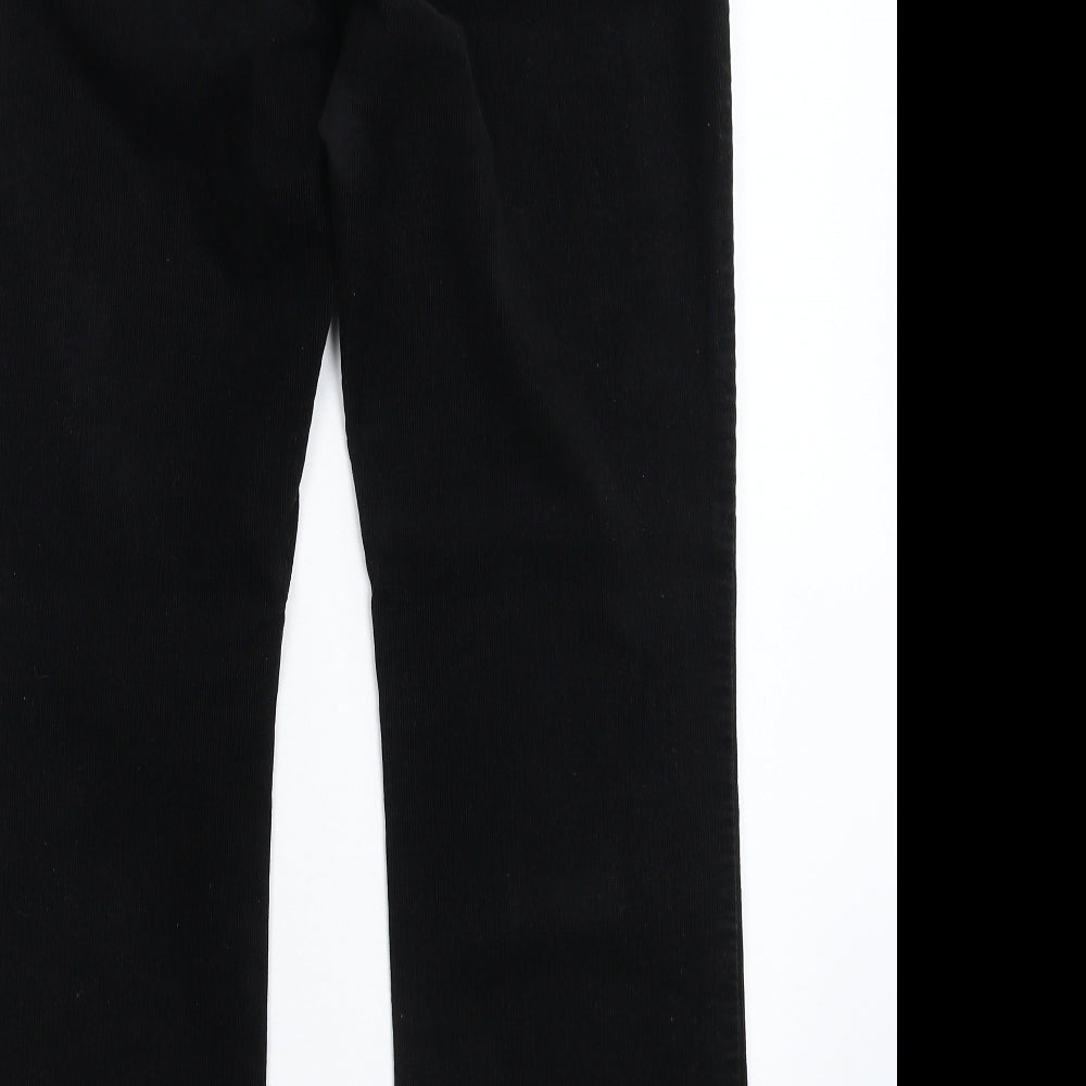 Marks and Spencer Womens Black  Corduroy Trousers  Size 14 L27 in