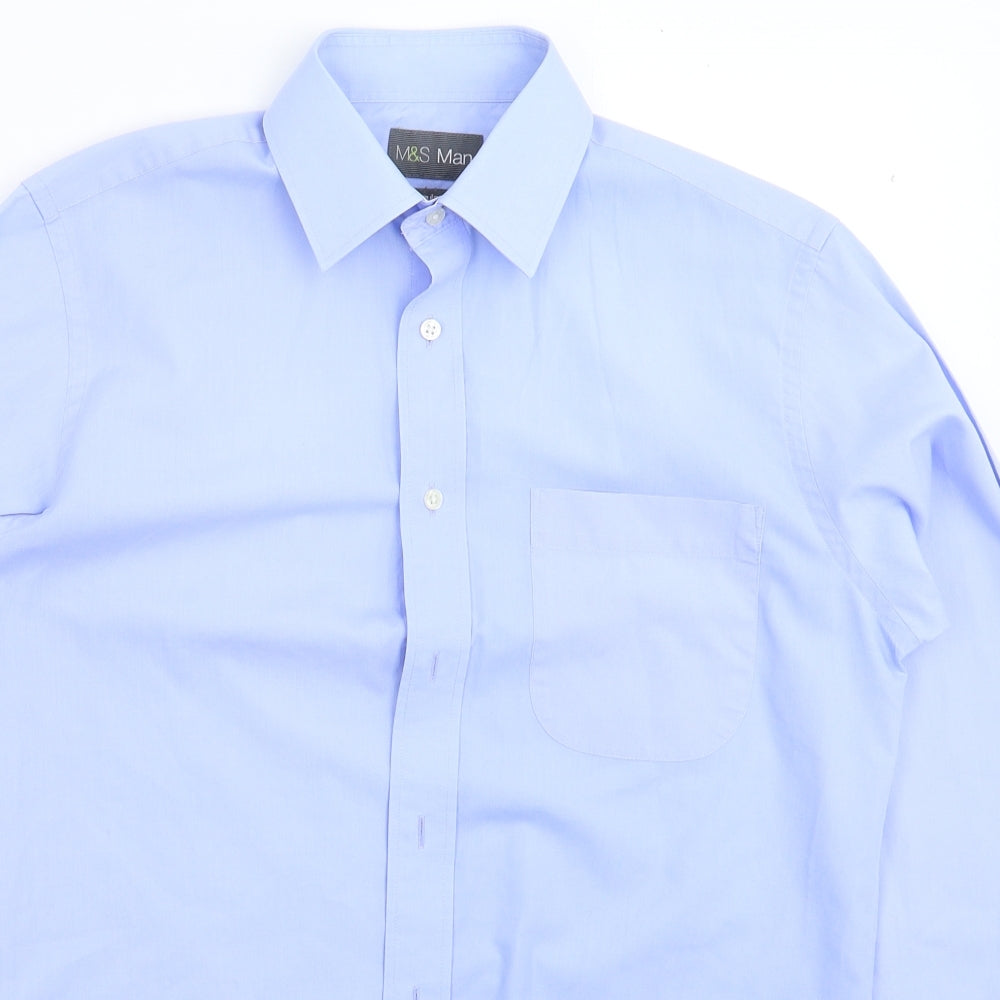 Marks and Spencer Mens Blue    Dress Shirt Size 14.5