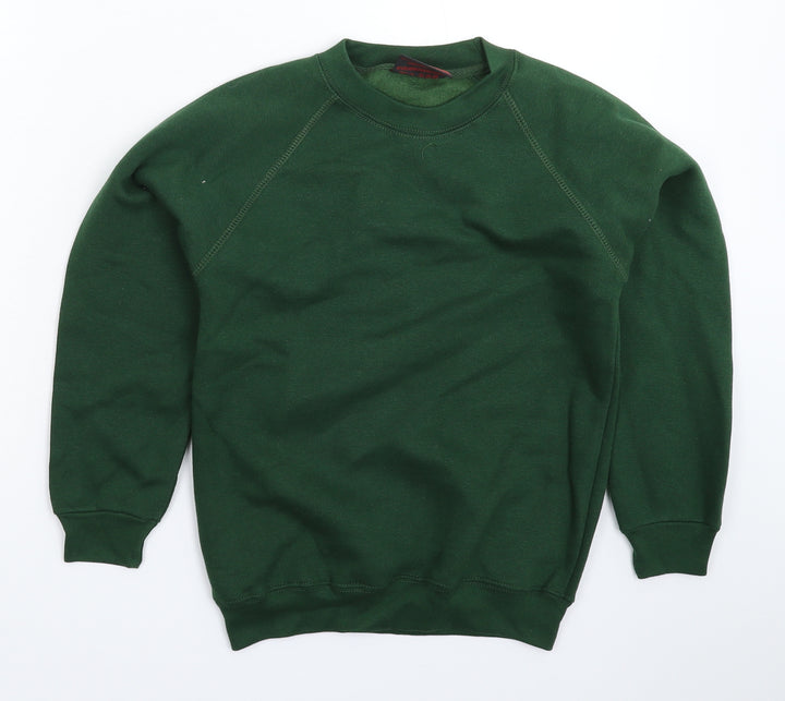 1st Class Clothes Boys Green Pullover Sweatshirt Size 7-8 Years