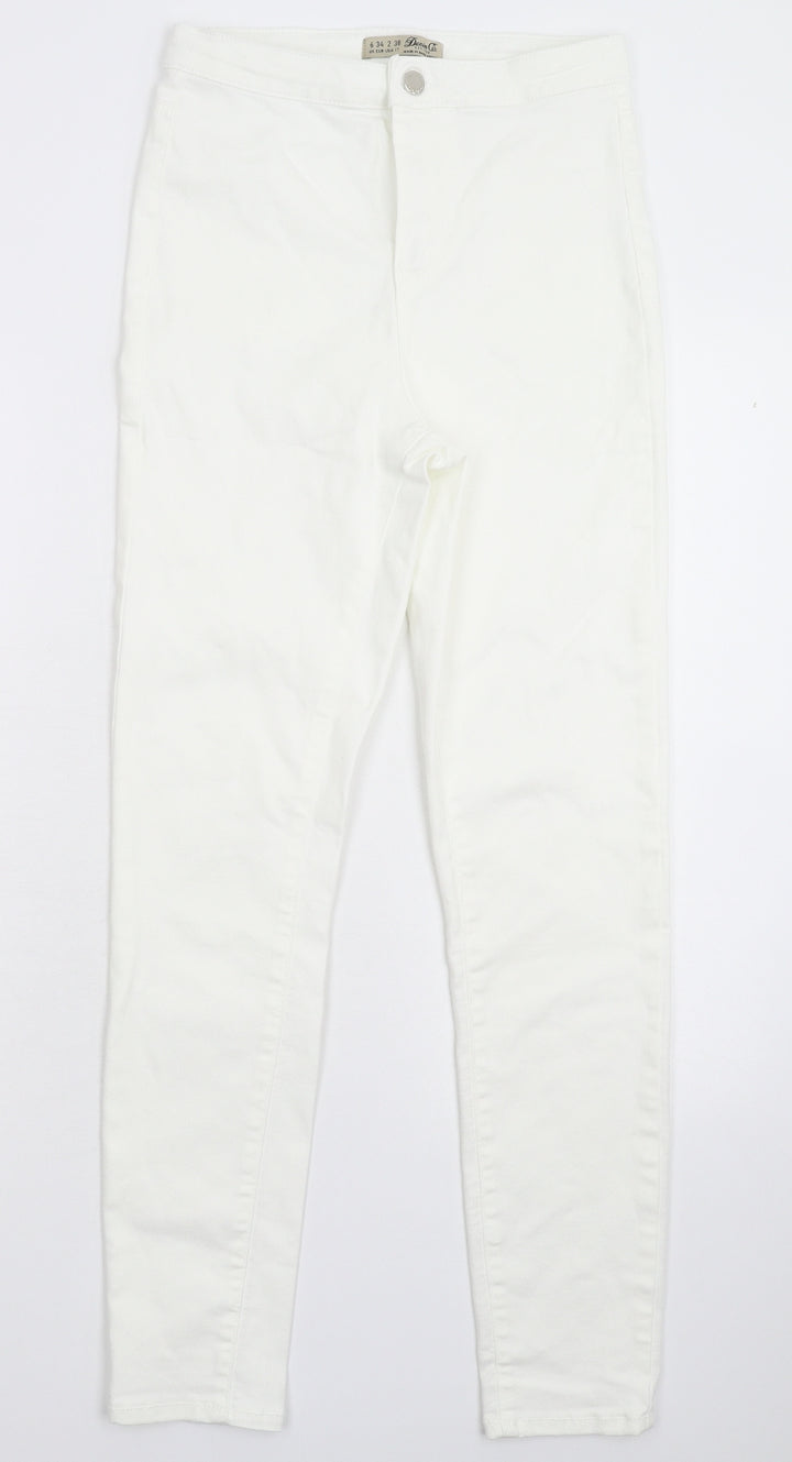 Denim & Co. Womens White  Denim Jegging Jeans Size 6 L28 in