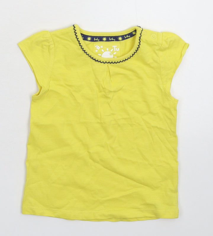 TU Girls Yellow   Basic T-Shirt Size 12-18 Months
