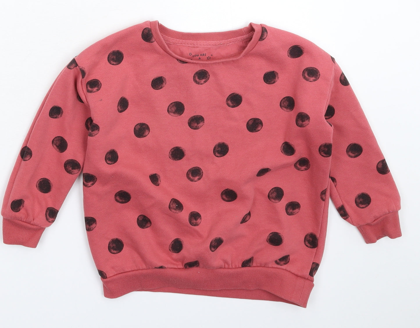 F&F Girls Red Spotted  Pullover Sweatshirt Size 5-6 Years