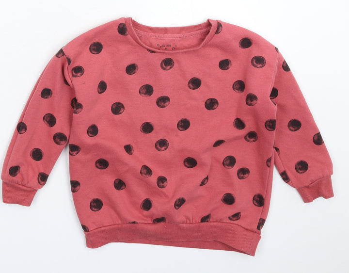 F&F Girls Red Spotted  Pullover Sweatshirt Size 5-6 Years