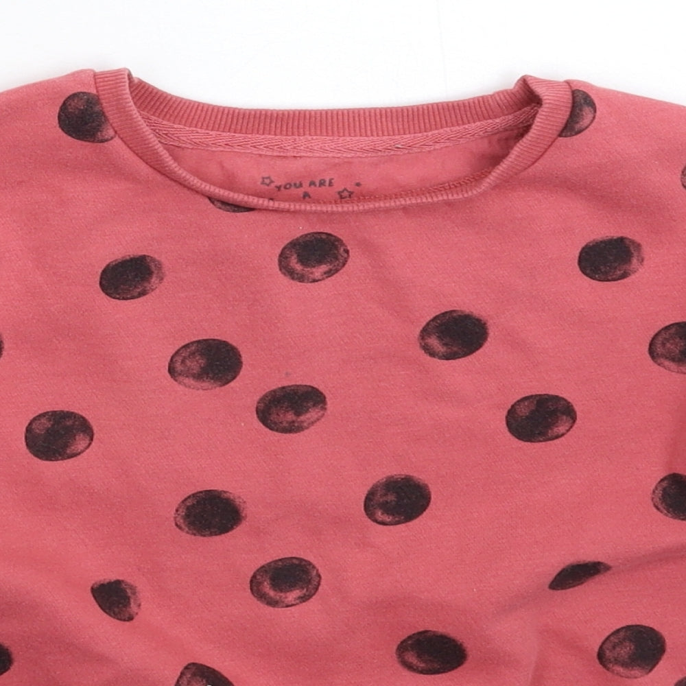 F&F Girls Red Spotted  Pullover Sweatshirt Size 5-6 Years