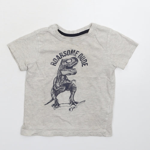 Primark Girls Grey   Basic T-Shirt Size 2-3 Years