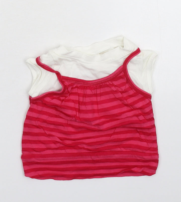 E-vie Girls Multicoloured Striped Basic T-Shirt Size 12-18 Months