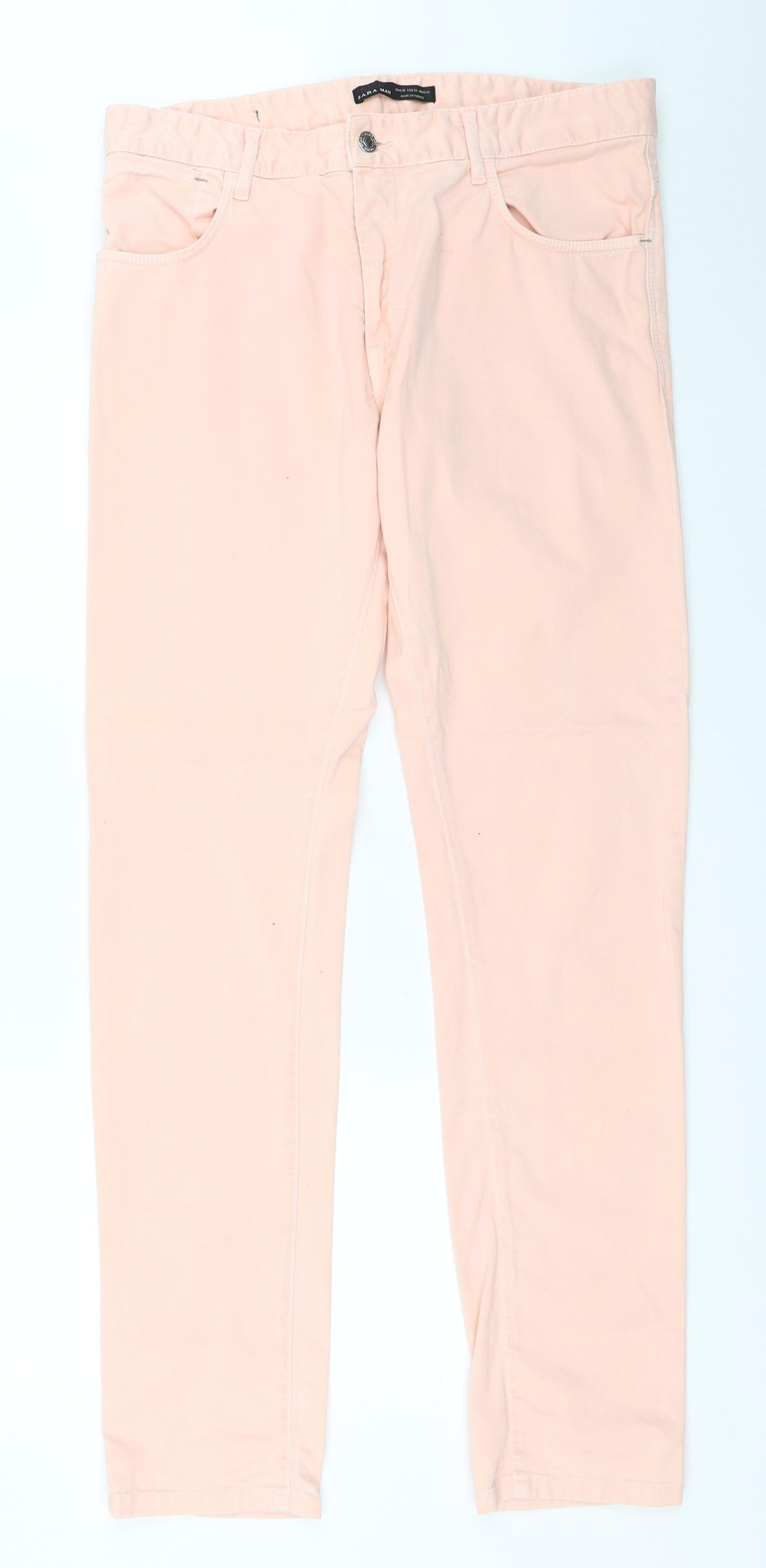 Zara Mens Pink   Straight Jeans Size 42 L32 in
