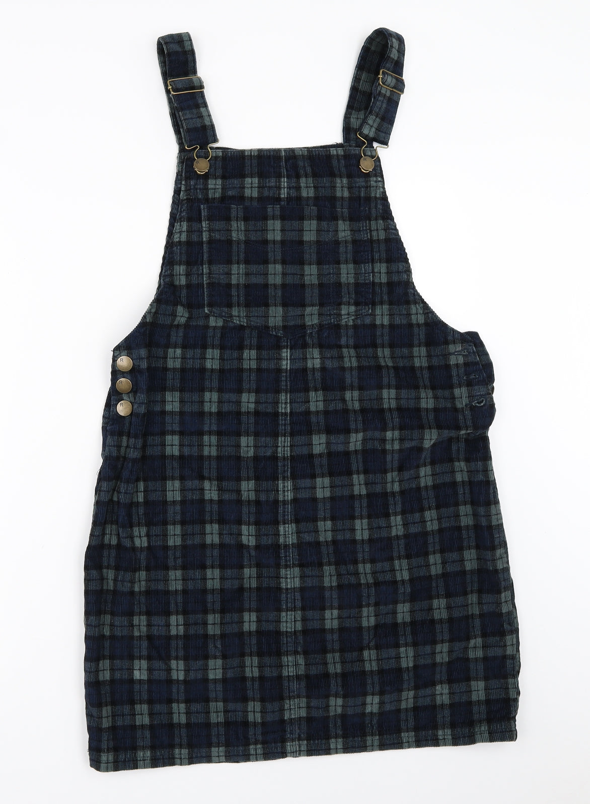 Red Herring Womens Blue Check  Pinafore/Dungaree Dress  Size 12