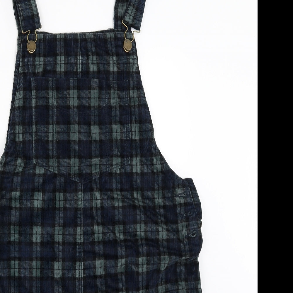 Red Herring Womens Blue Check  Pinafore/Dungaree Dress  Size 12