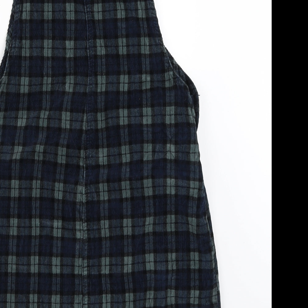 Red Herring Womens Blue Check  Pinafore/Dungaree Dress  Size 12