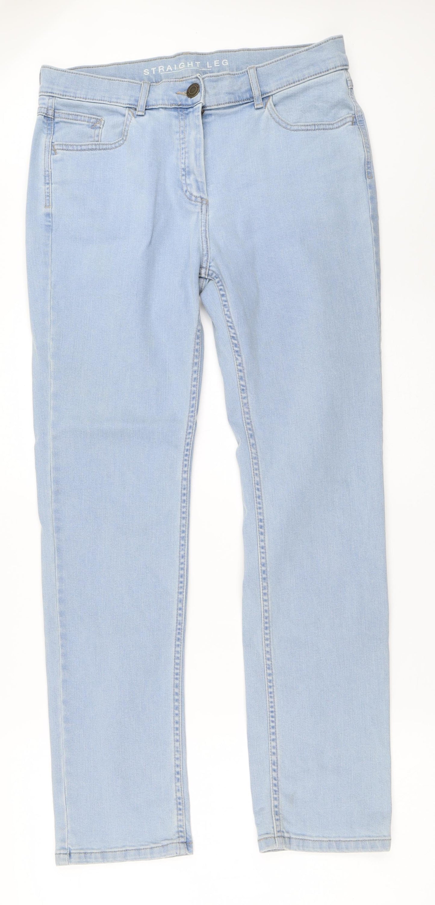 Marks and Spencer Womens Blue   Straight Jeans Size 12 L30 in