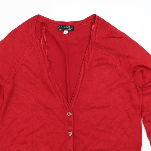 New Look Womens Red   Cardigan Jumper Size 10