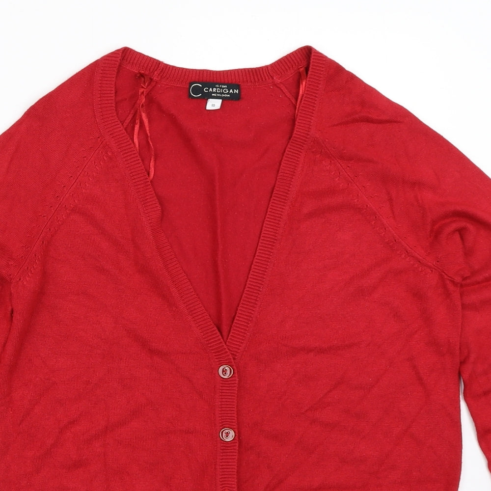 New Look Womens Red   Cardigan Jumper Size 10