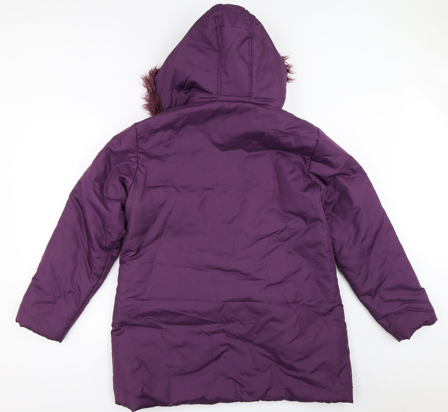Anne De Lancay Womens Purple   Quilted Coat Size 14