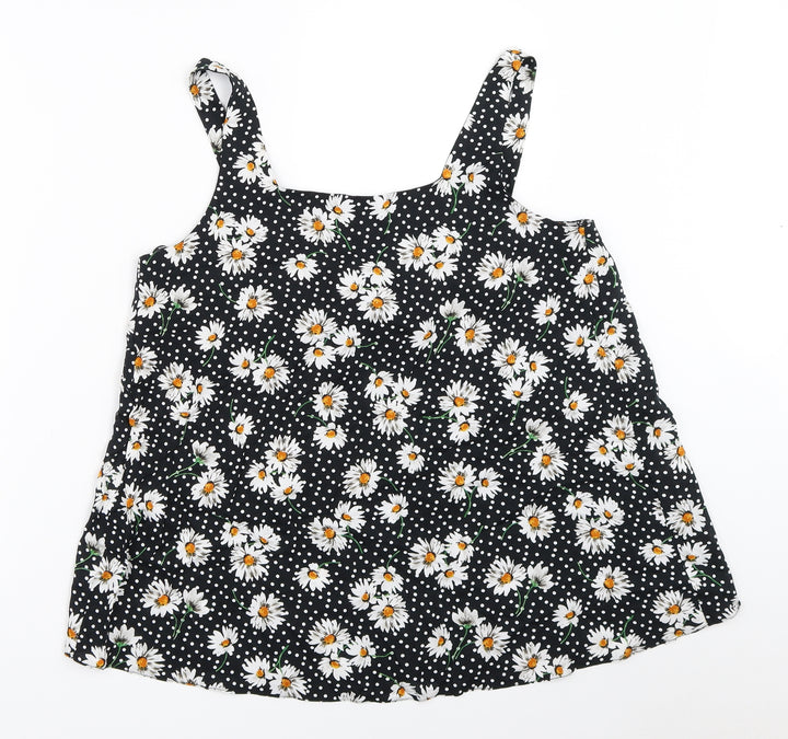 Dorothy Perkins Womens Black Floral Basic Blouse Size 10