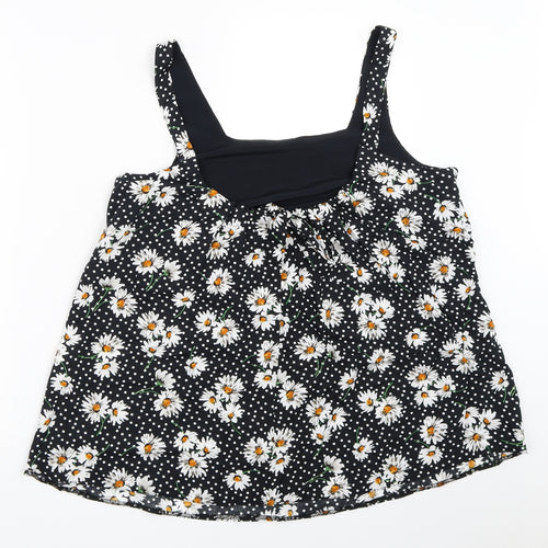 Dorothy Perkins Womens Black Floral  Basic Blouse Size 10