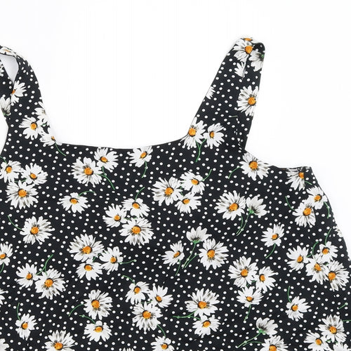 Dorothy Perkins Womens Black Floral  Basic Blouse Size 10