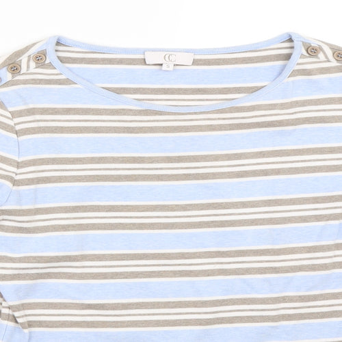 Country Casuals Womens Blue Striped  Basic T-Shirt Size S
