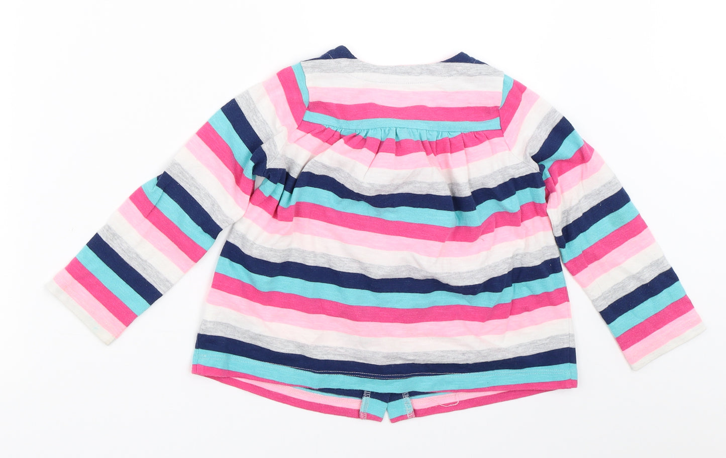 Gap Girls Pink Striped  Cardigan Jumper Size 3 Years