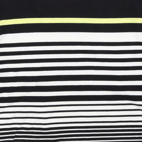 Country Casuals Womens Black Striped  Basic T-Shirt Size S