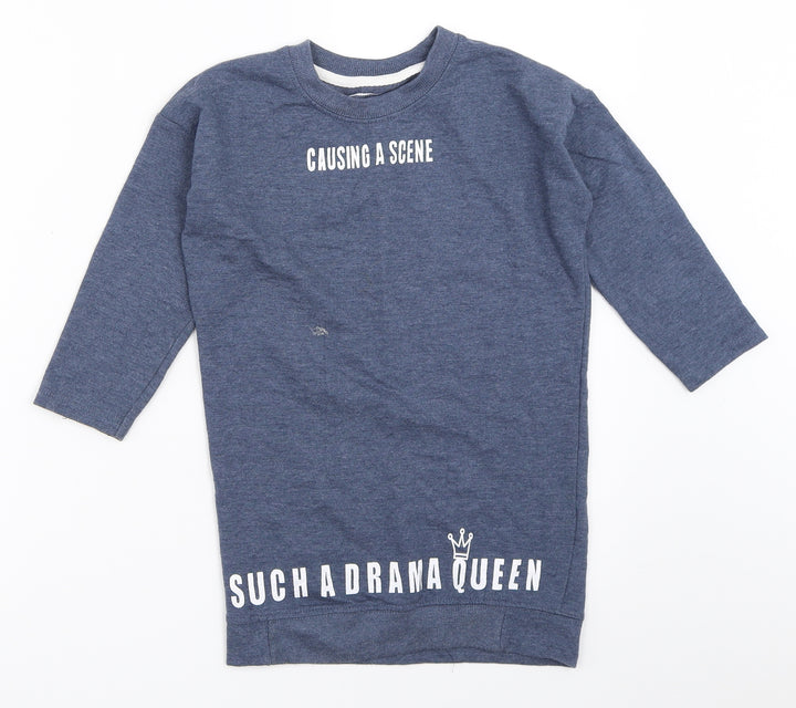 Pep&Co Girls Blue   Pullover Sweatshirt Size 5-6 Years