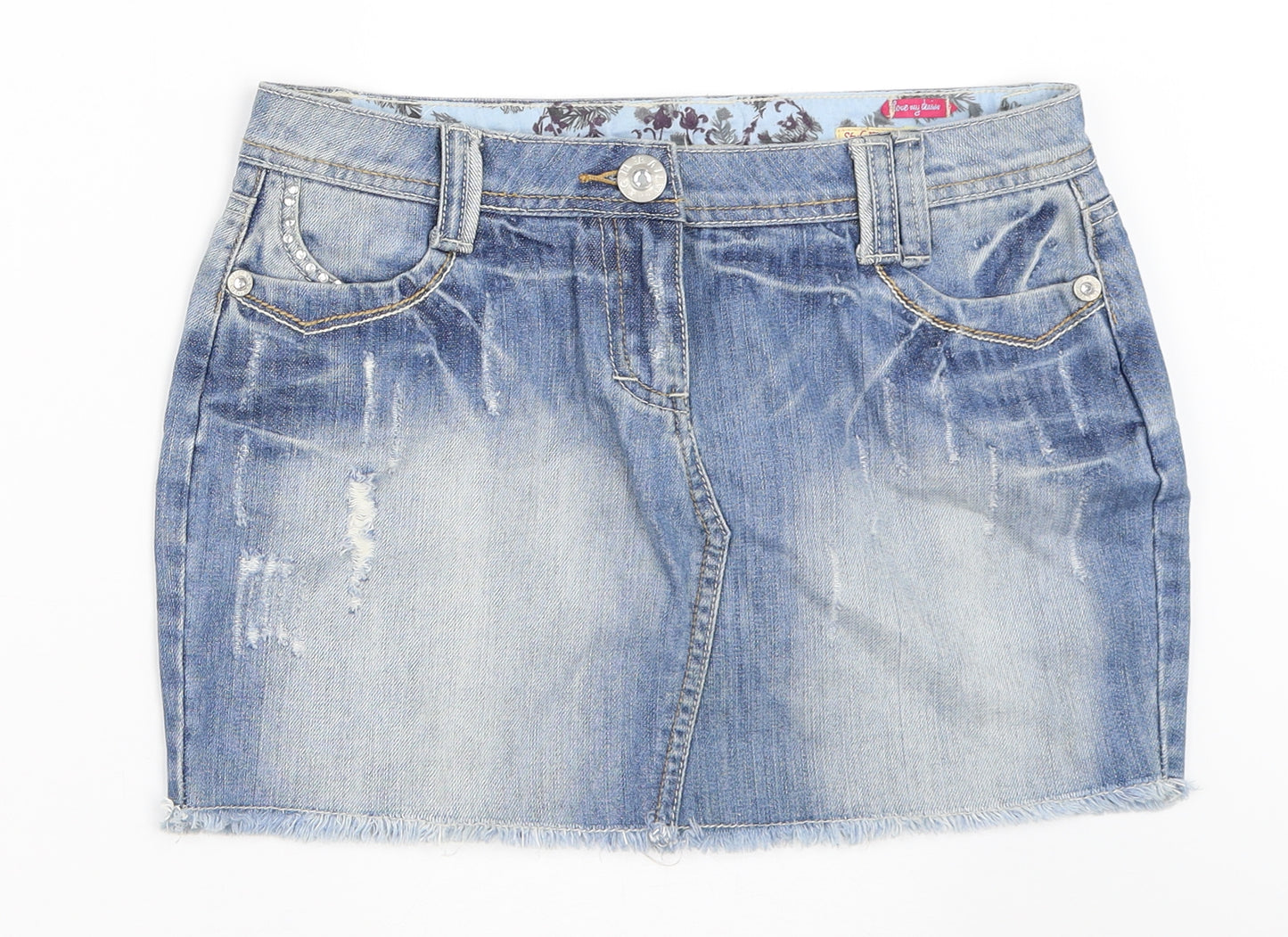 Generation Girls Blue  Denim Mini Skirt Size 14 Years
