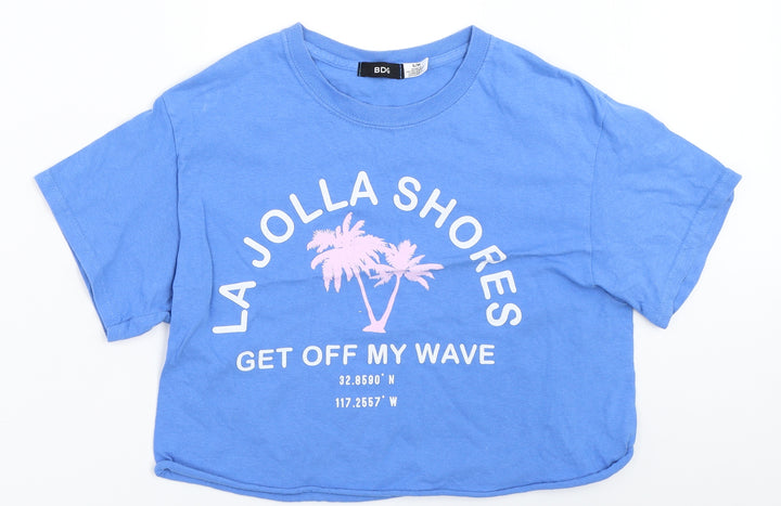 BDG Womens Blue Cropped T-Shirt Size S
