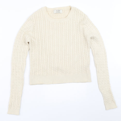 Pull&Bear Womens Ivory   Pullover Jumper Size M