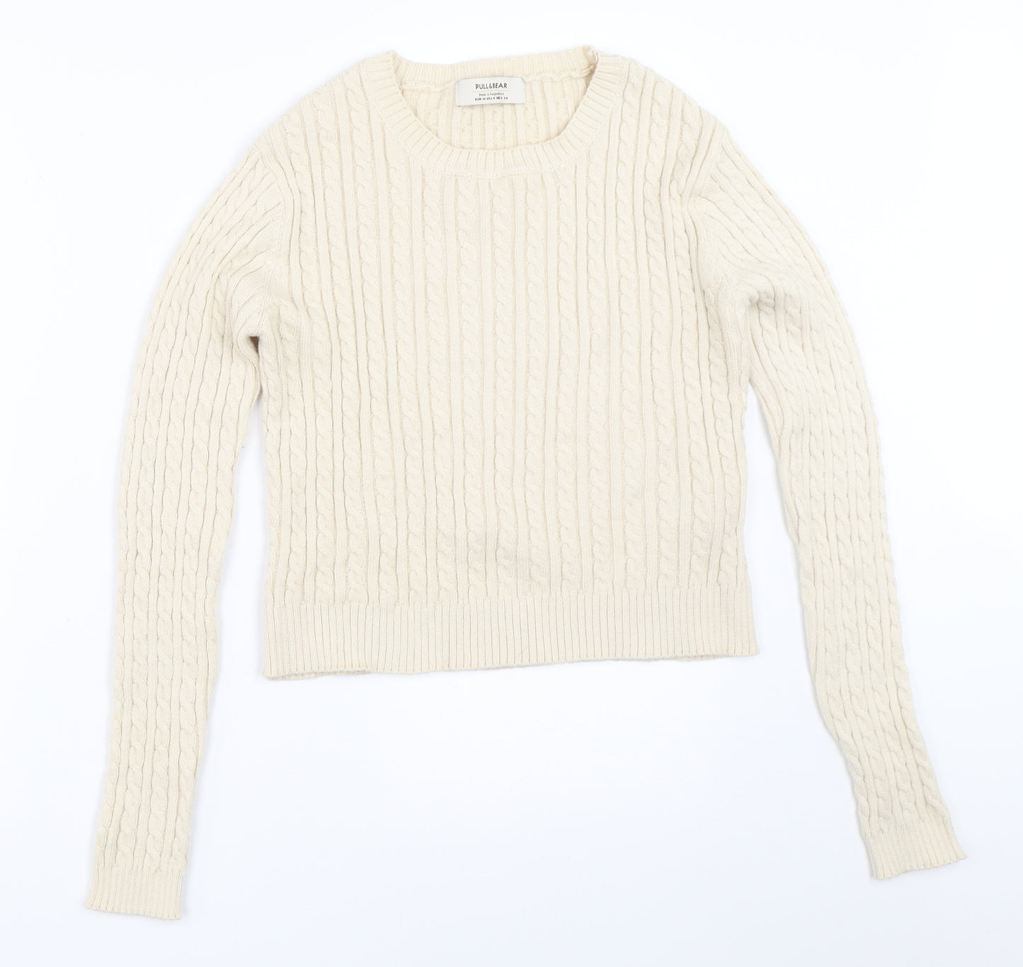 Pull&Bear Womens Ivory   Pullover Jumper Size M