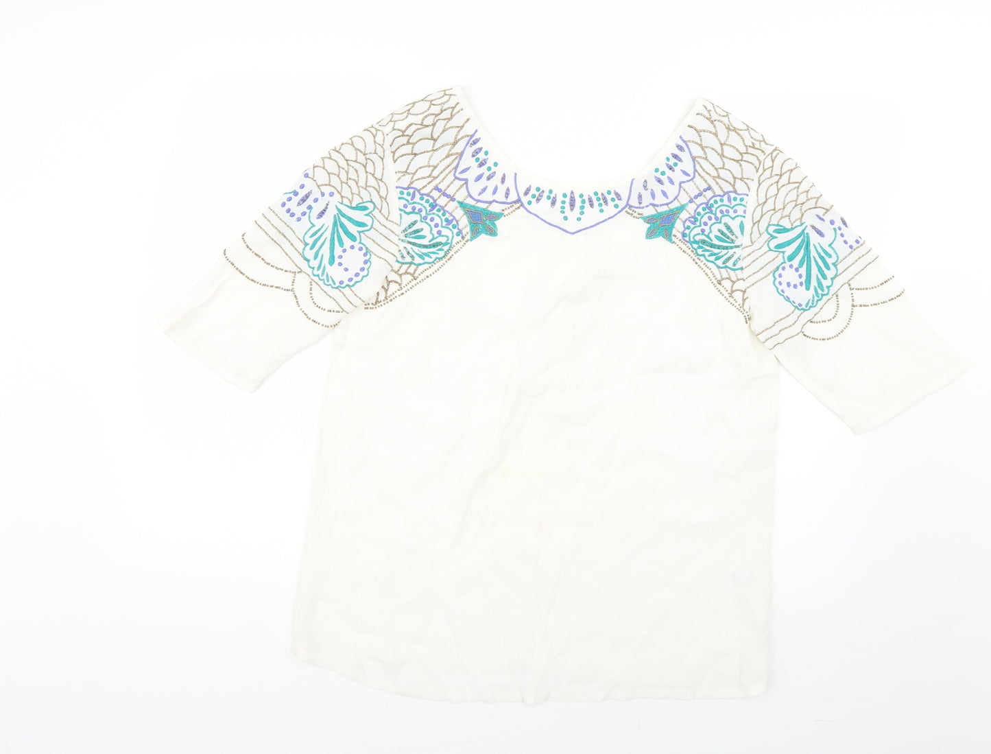 BiBA Womens Multicoloured Geometric  Basic Blouse Size 12
