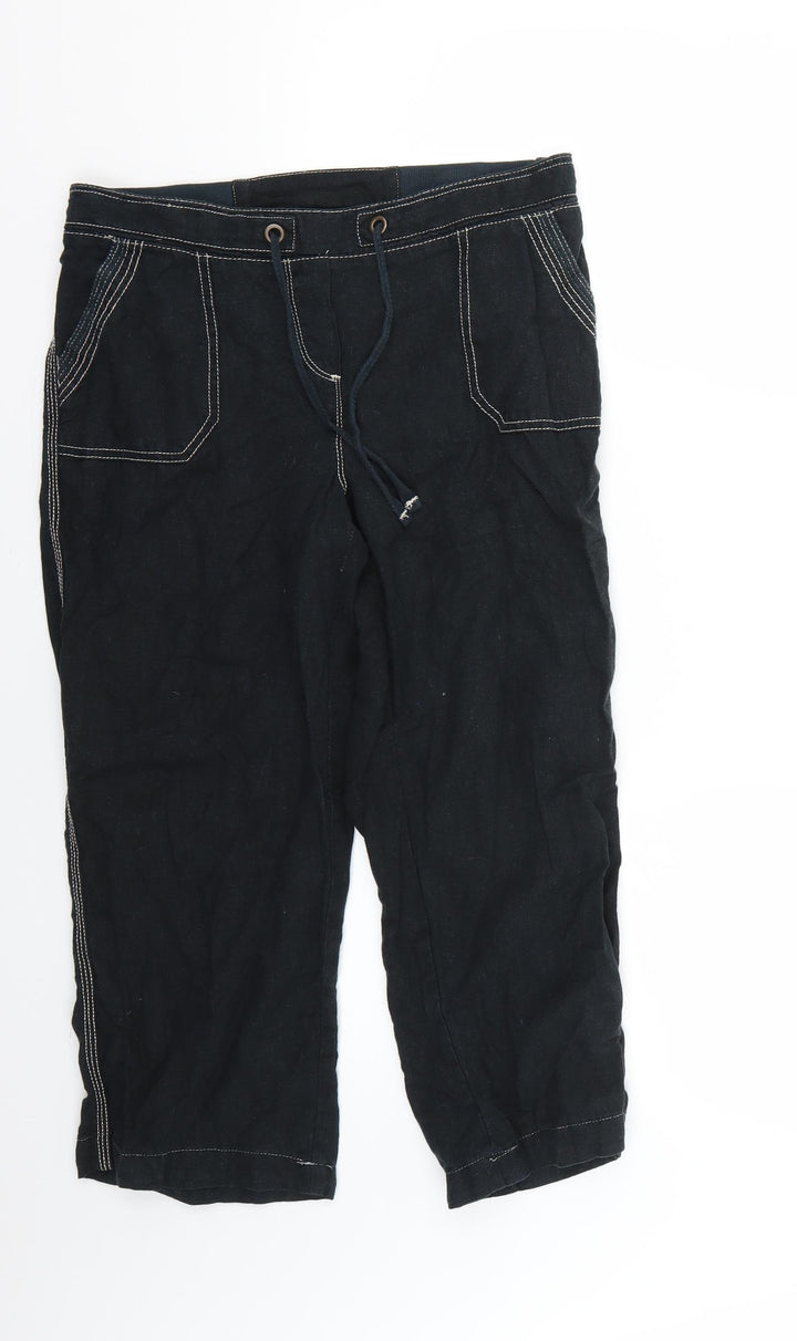 BHS Womens Blue Cropped Trousers Size 12 L20 in