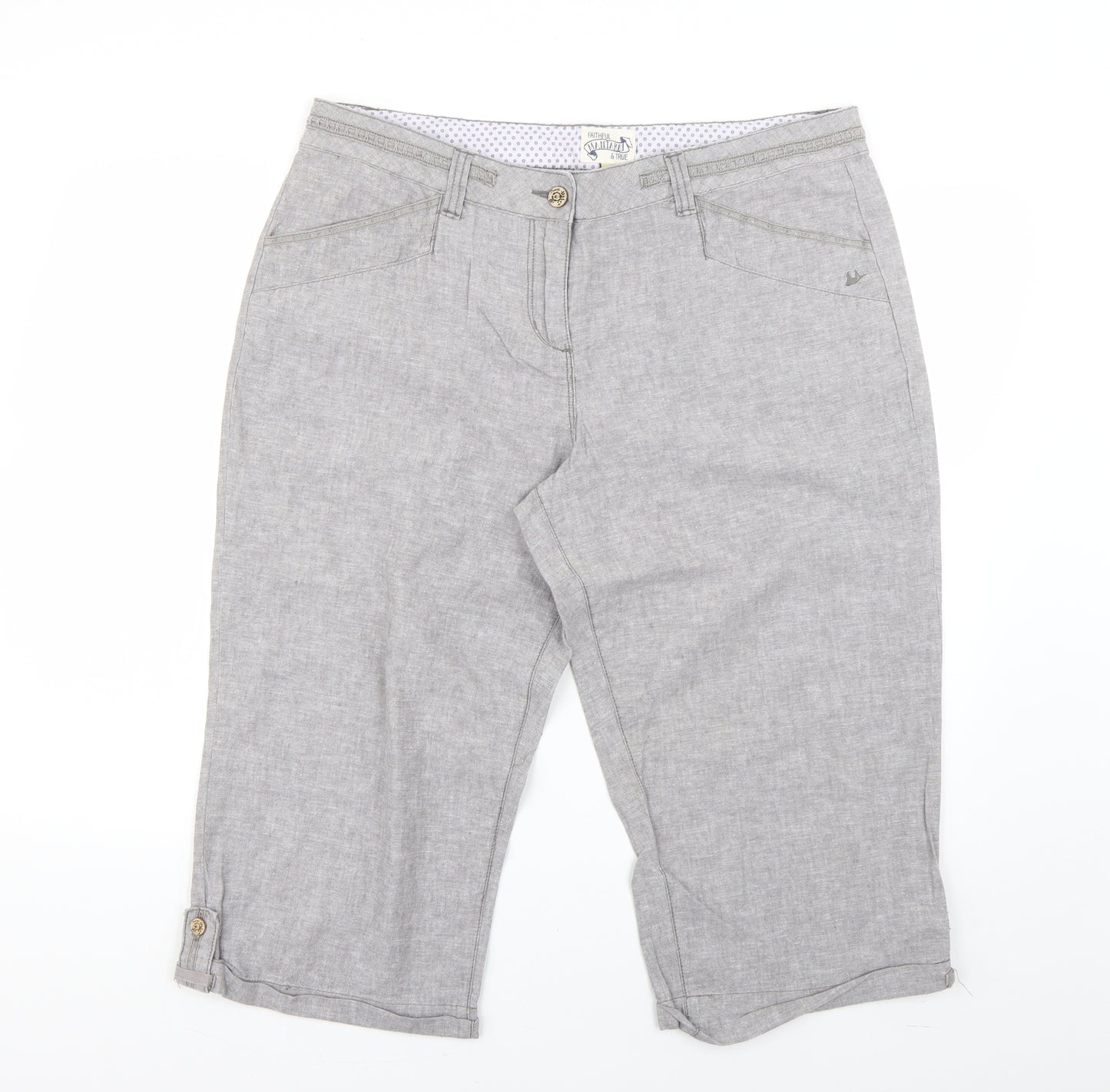 mantaray Womens Grey   Cropped Trousers Size 16 L20 in