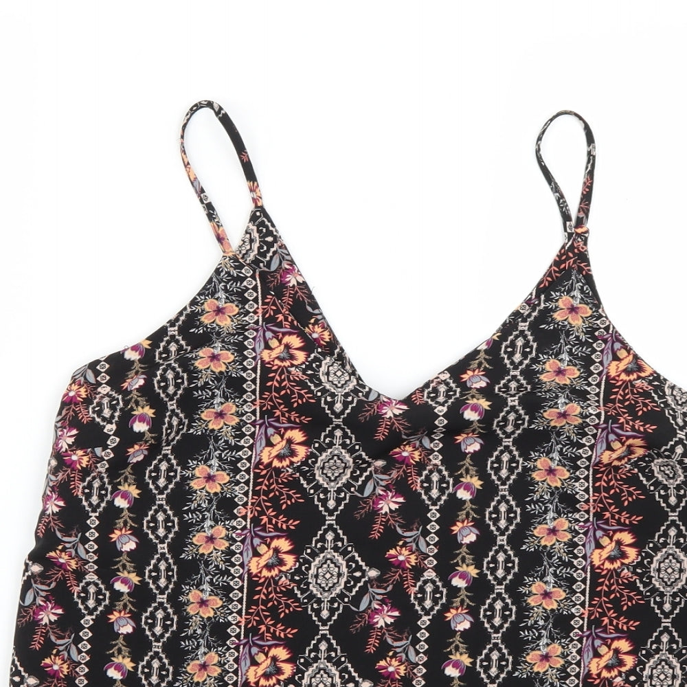 New Look Womens Multicoloured Geometric  Basic Blouse Size 8
