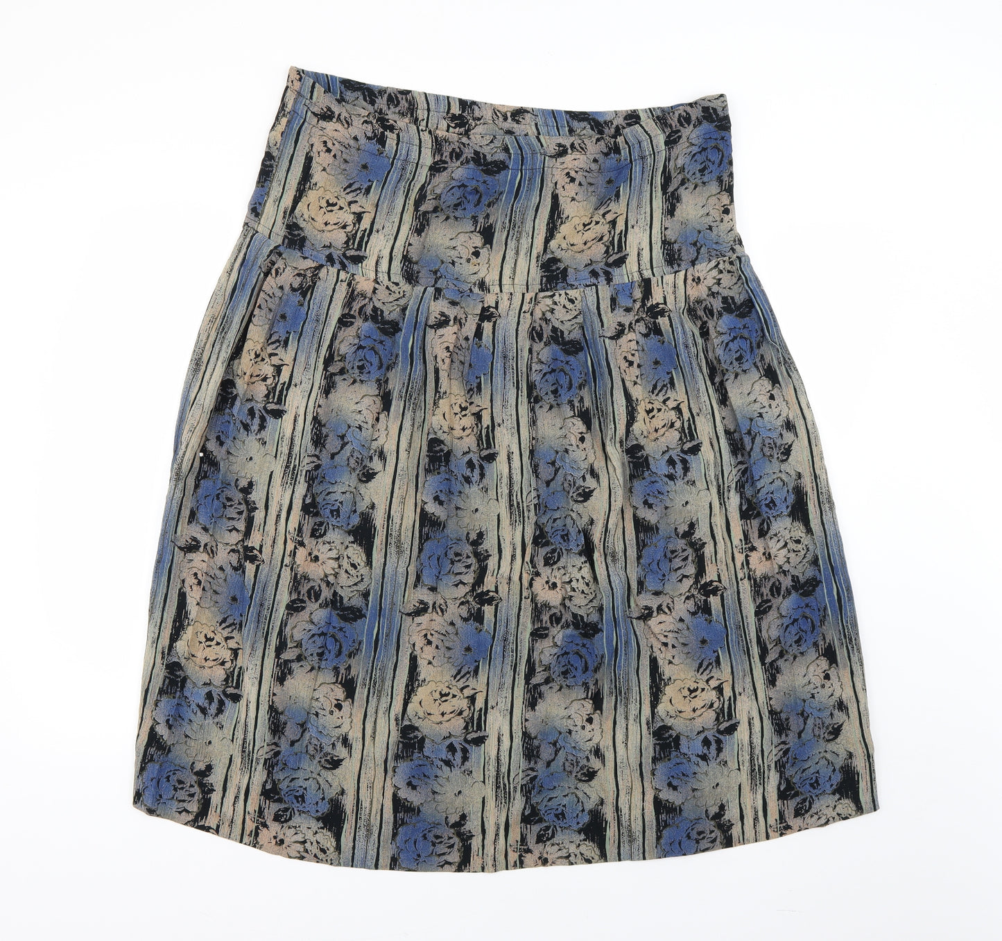 west & webb Womens Multicoloured Geometric  Flare Skirt Size 12