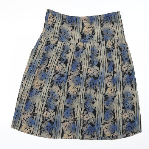 west & webb Womens Multicoloured Geometric  Flare Skirt Size 12