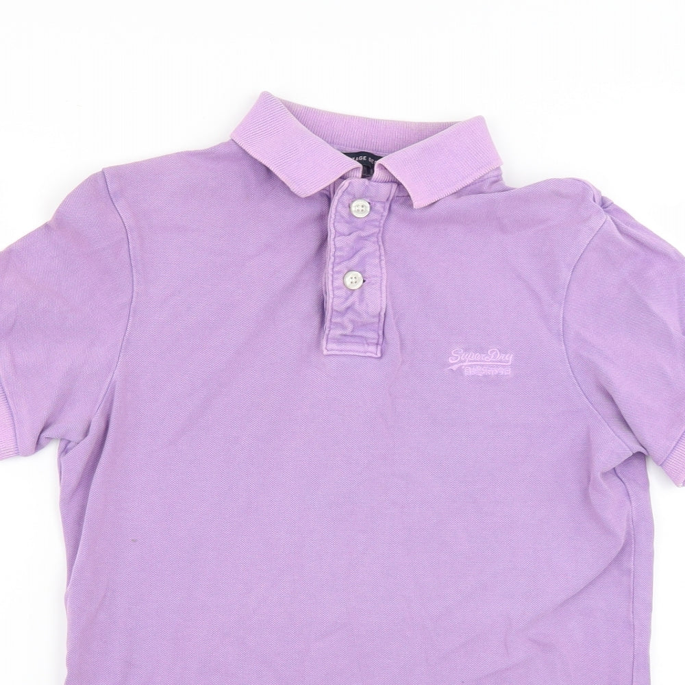 vintage destroyed Mens Purple    Polo Size S